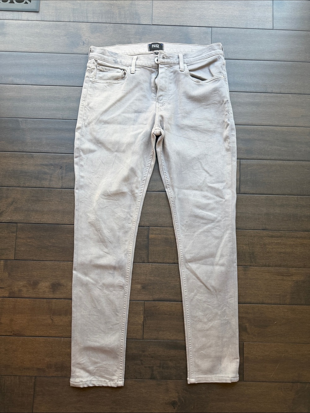 PAIGE Mens Light Gray Slim Jeans